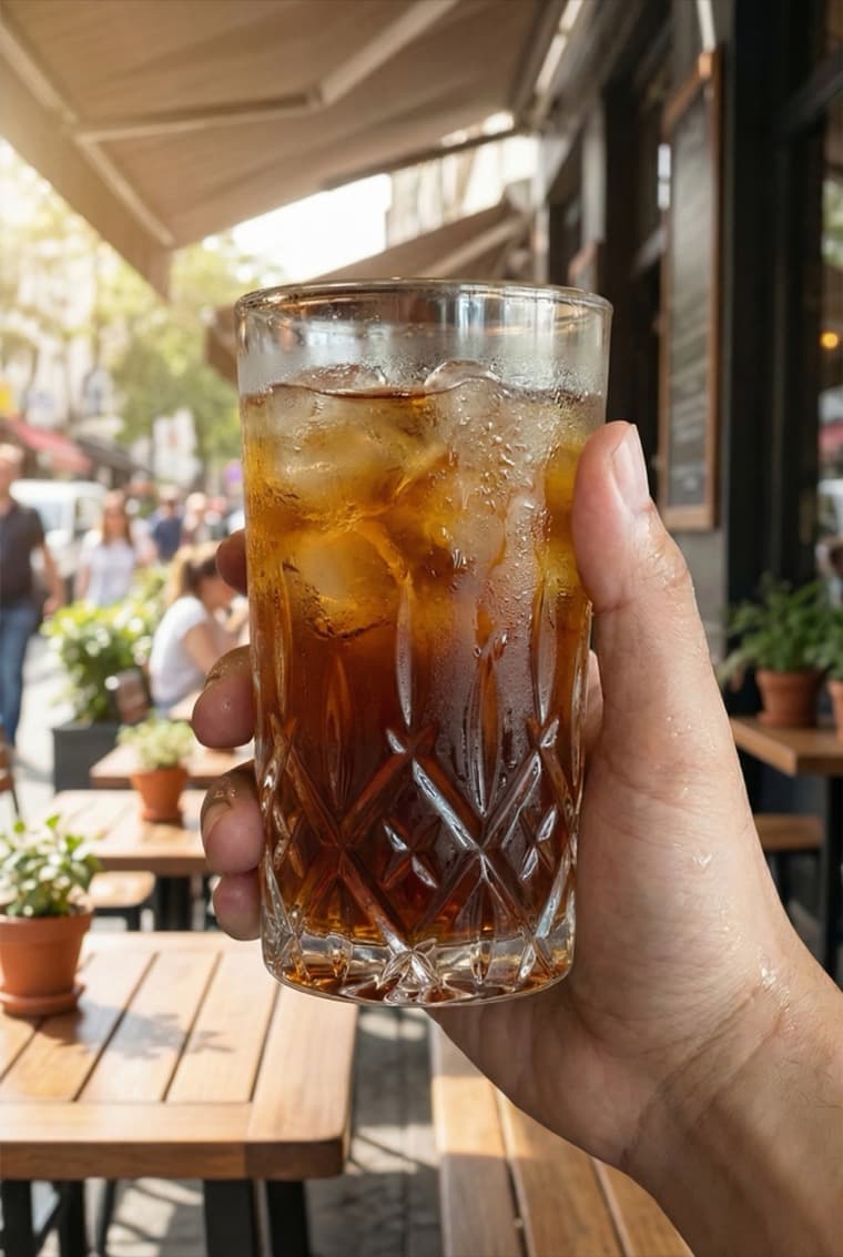 Iced tea at a cafe